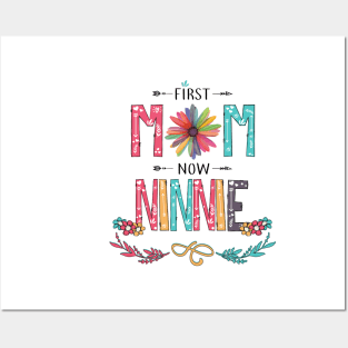 First Mom Now Ninnie Wildflowers Happy Mothers Day Posters and Art